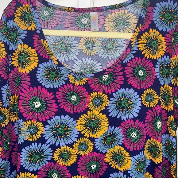 LuLaRoe | Tops | Bright Retro 7 Style Flower Print Long Sleeve Top